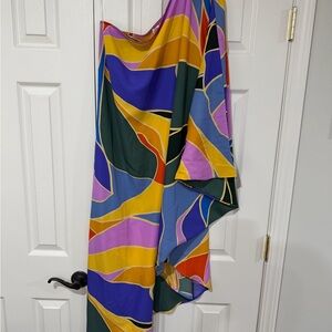 Vibrant Abstract Print Maxi Skirt